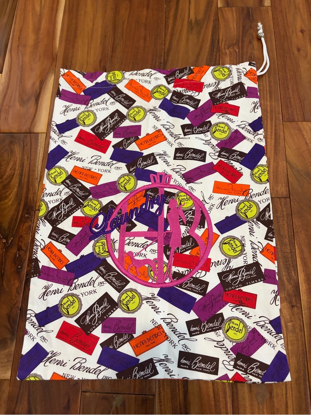 Henri Bendel Canvas 17 X 23 Laundry Travel Bag Case Organizer Love New York Rare